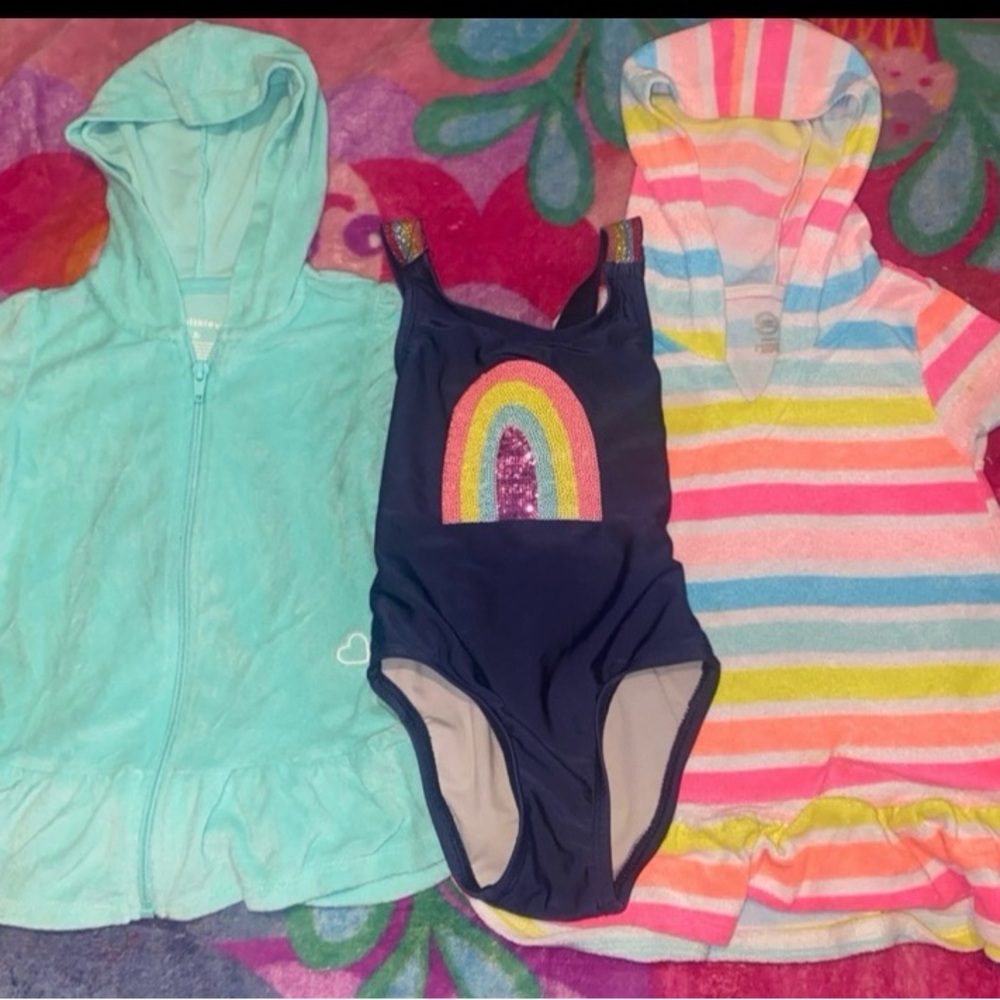 2 Swim Cover Up & 1 Swimsuit size 2t